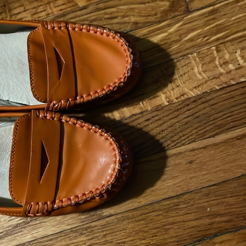 Michael Kors AD13C Women's Orange Penny Loafers - Size 7.5 - Picture 6 of 10